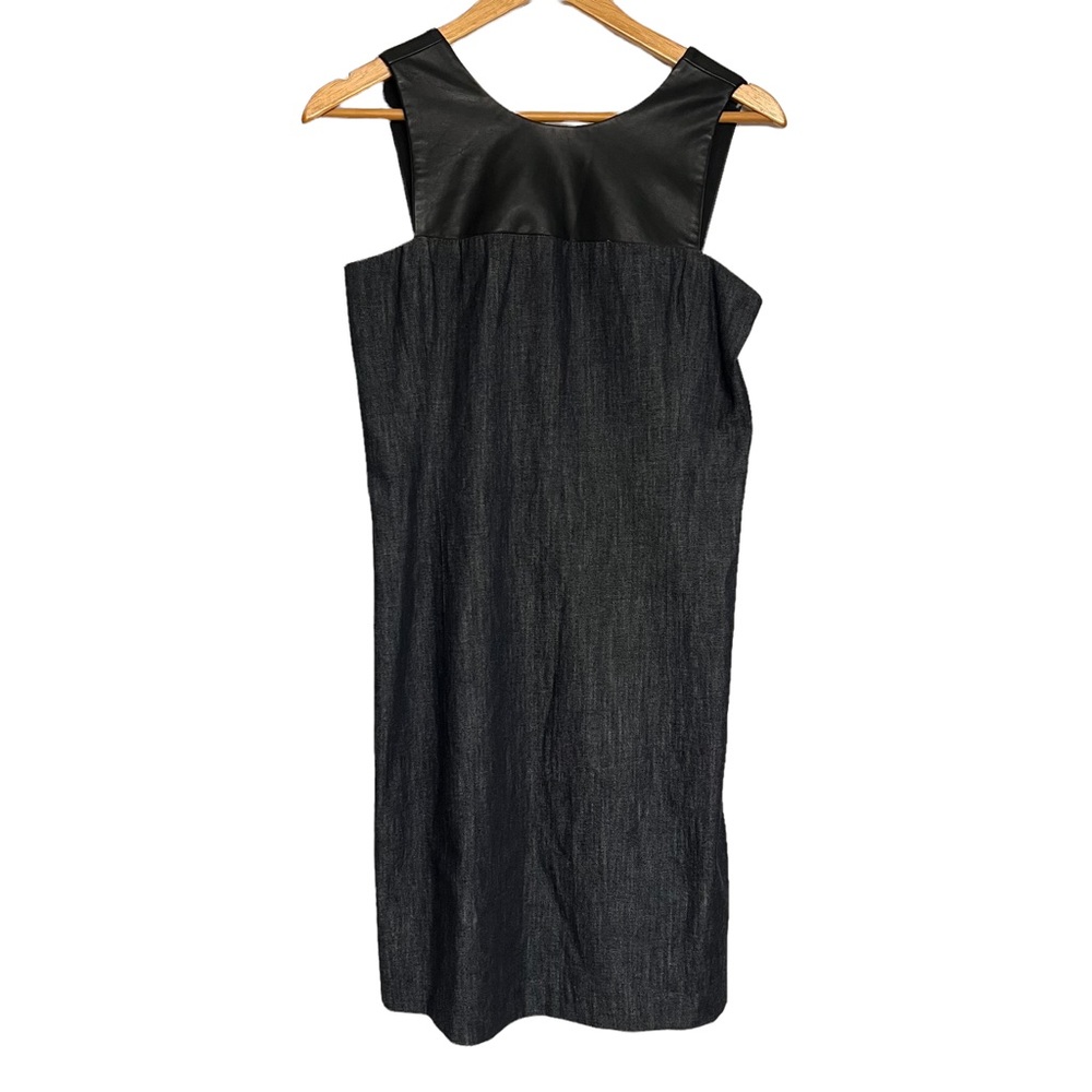 Lauren Ralph Lauren Women's Faux Leather Denim Dress Size 2